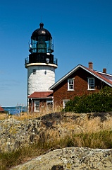 Seguin Island Light on Rocky Hilltop in Maine